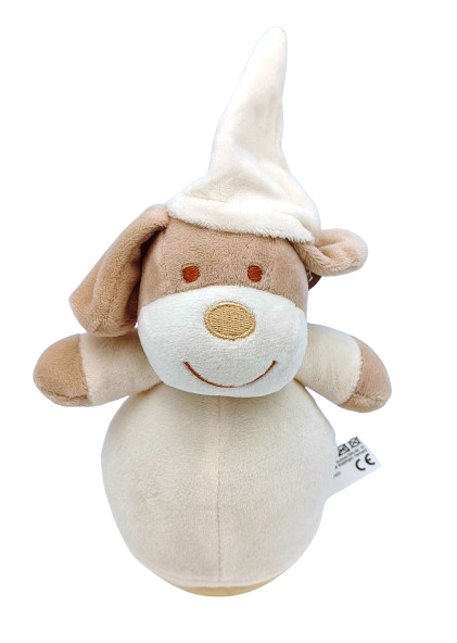 [ZE 20310b] Peluche chien beige qui se balance