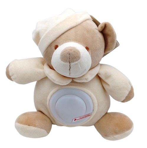 [ZE 20306b] Beigefarbener Plüschbär mit LED-Nachtlicht