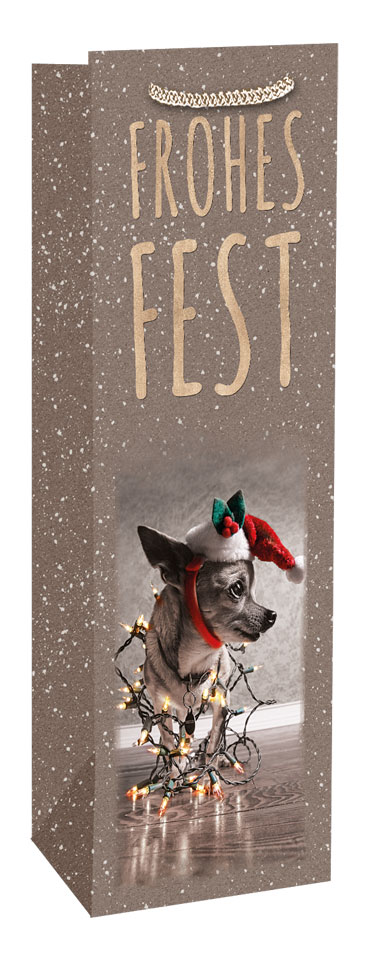 [FT 06-0280w] Flaschentüten Weihnachten "Frohes Fest"