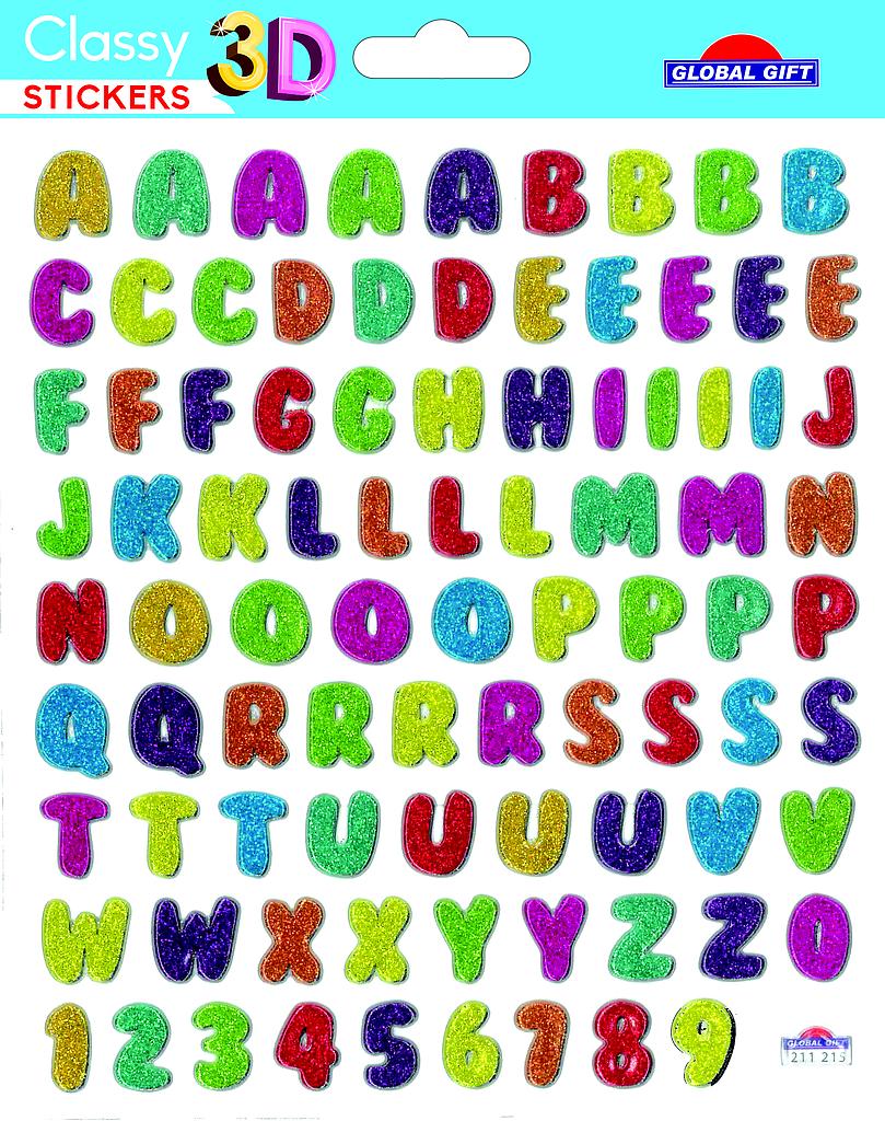 [ST 211215] Autocollants chiffres et lettres