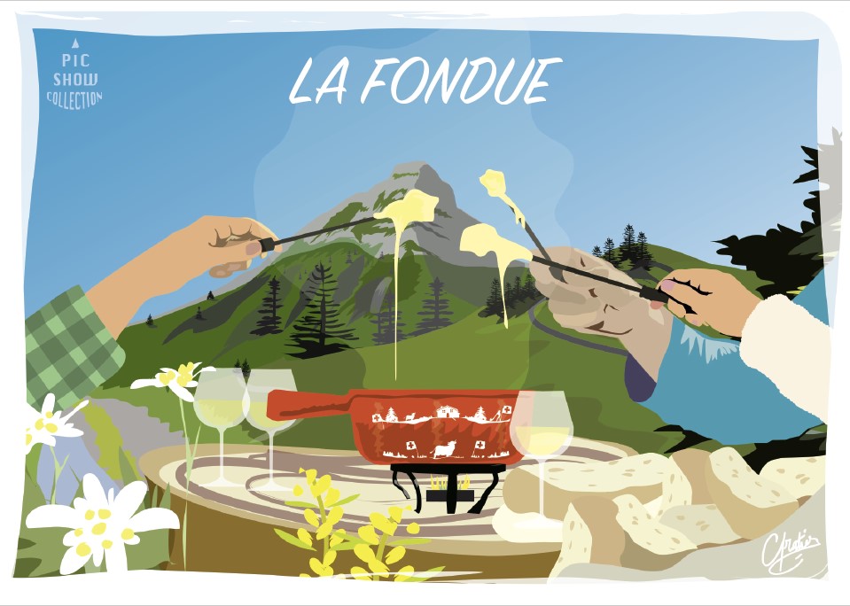 [MG PiCH108] Aimant en plexi "La Fondue"