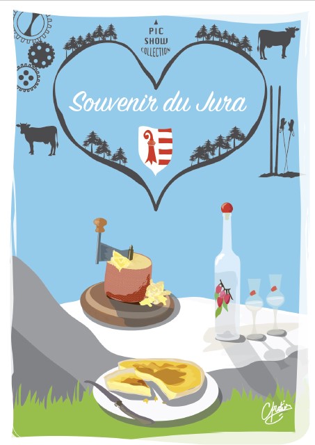 Aimant en plexi "Souvenir du Jura"
