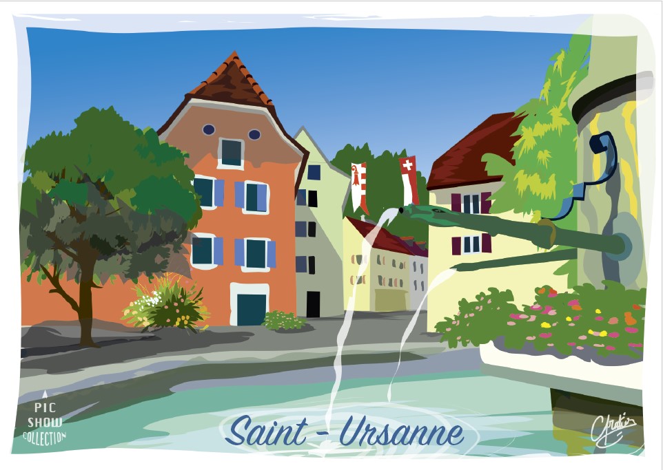 Magnet aus Plexiglas St-Ursanne