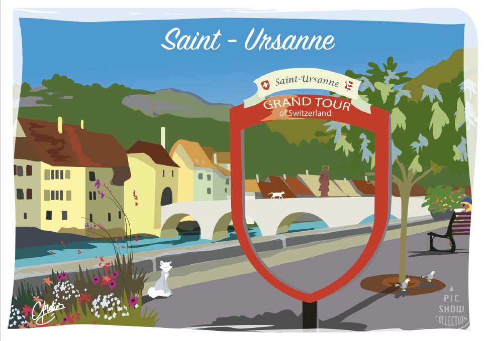Magnet aus Plexiglas St-Ursanne