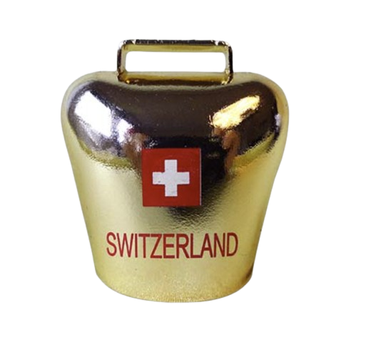 [CR 9223] Aimant cloche laiton "croix suisse"