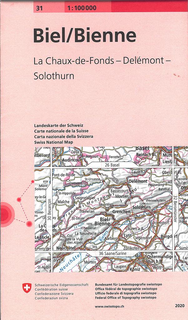 [4118618] Carte nationale 1:100'000 Biel/Bienne KALH 31