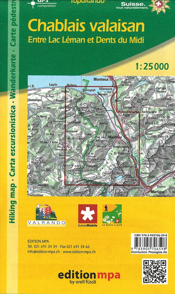 [BZ23052857] Carte pédestre 1:25'000 Chablais valaisan