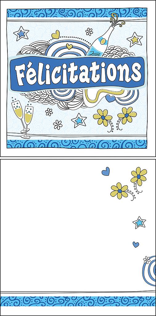 Carte 14x14cm "Félicitations"