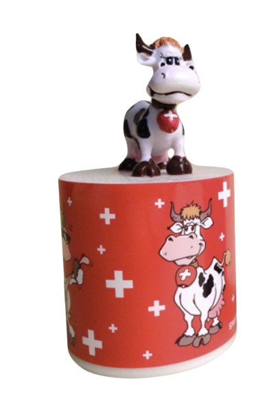 [CR 0118] Boîte-bruitage rouge avec voix de vache+vache 