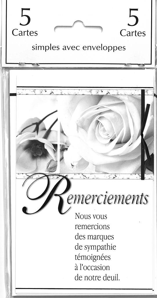 [Mi5-RM 520555] Pack de 5 c. simples Remerciement Condo