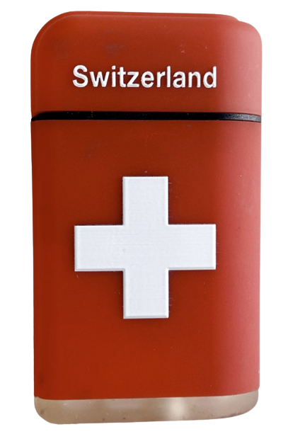 [BQ 0021] Display 25 briquets rouge chalumeau SWITZERLAND (6.90/pce)