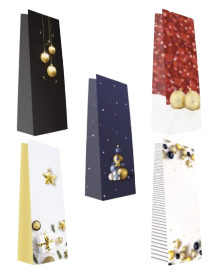 [PB 22-0423-1] Emballages-bouteille Noël (x10 assortis) Fr. 3.90/pce