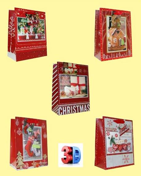 [GT 22-0406-2] Geschenktaschen M Fr. 4.90/St. (x10=VE) Weihnachten (3D)
