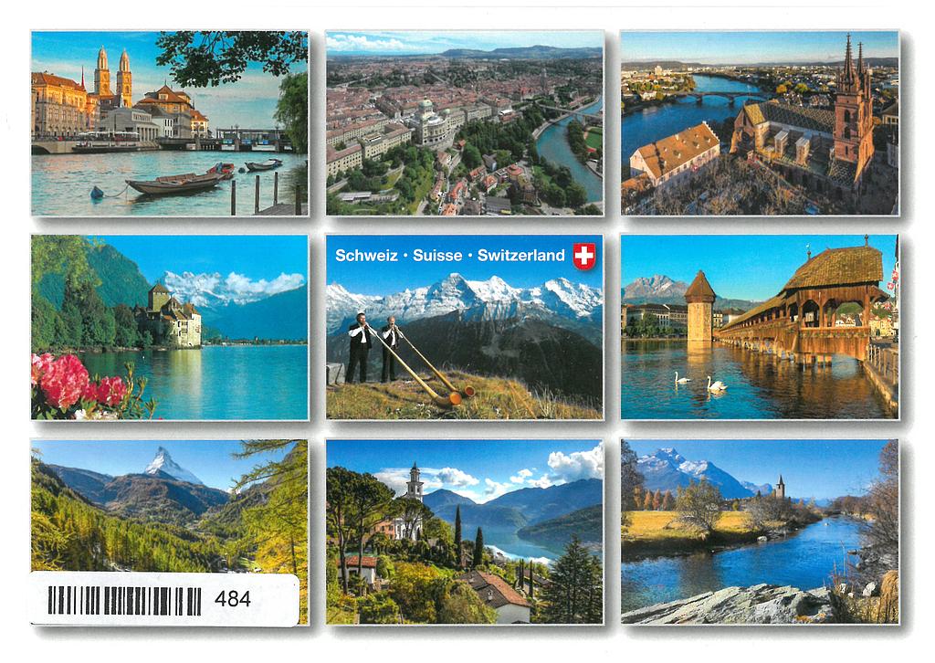 [CP 206644] Postcards 00484 Zürich, Bern, Basel, Chillon, Jungfrau, Luzern, Matterhorn, Vico Morcote, Sils