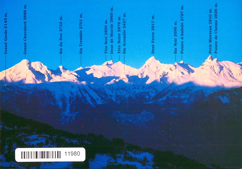 [CP 200794] Postcards 11980 Alpenpanorama mit Bergnamen