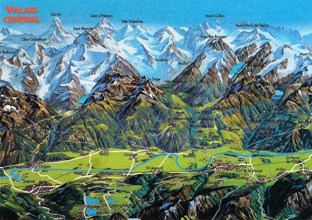 [CP 205182] Postcards 12033 Valais central (panorama)