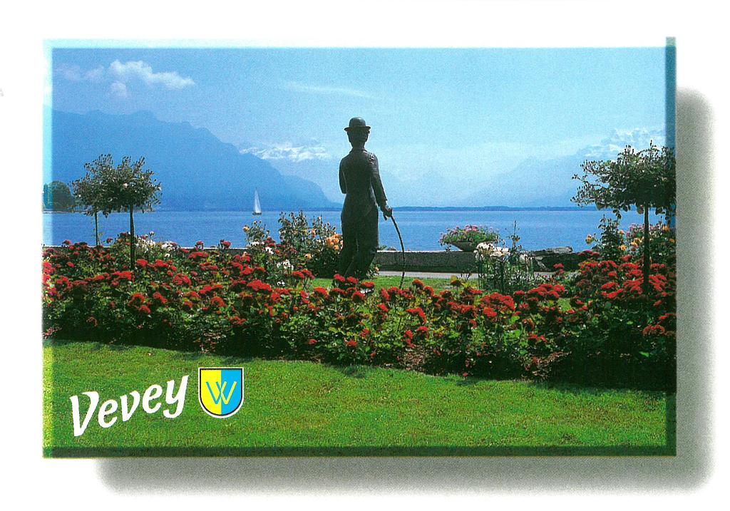[CP 203502] Postcards 17087 Vevey, statue Chaplin