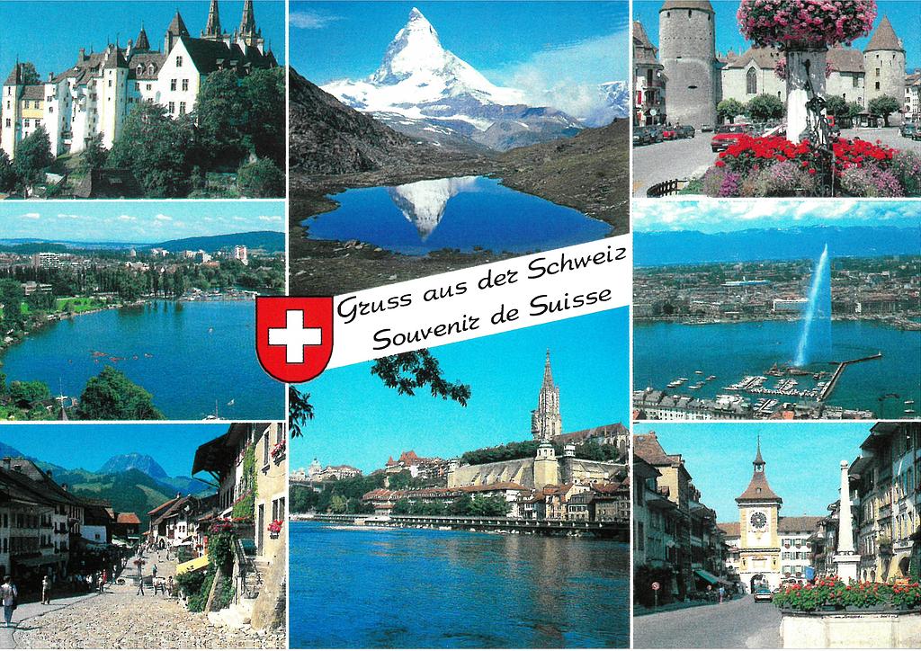 [CP 206703] Postcards 20720-10 Neuchâtel, Yverdon, Genève, Matterhorn,