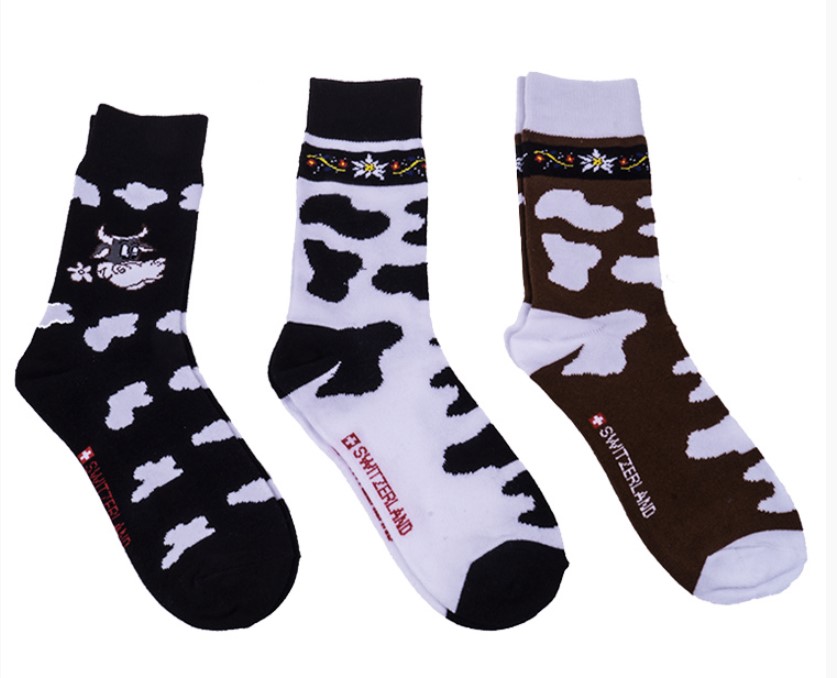 Lot de 3 paires de chaussettes &quot;vache&quot; (taille 34-38)