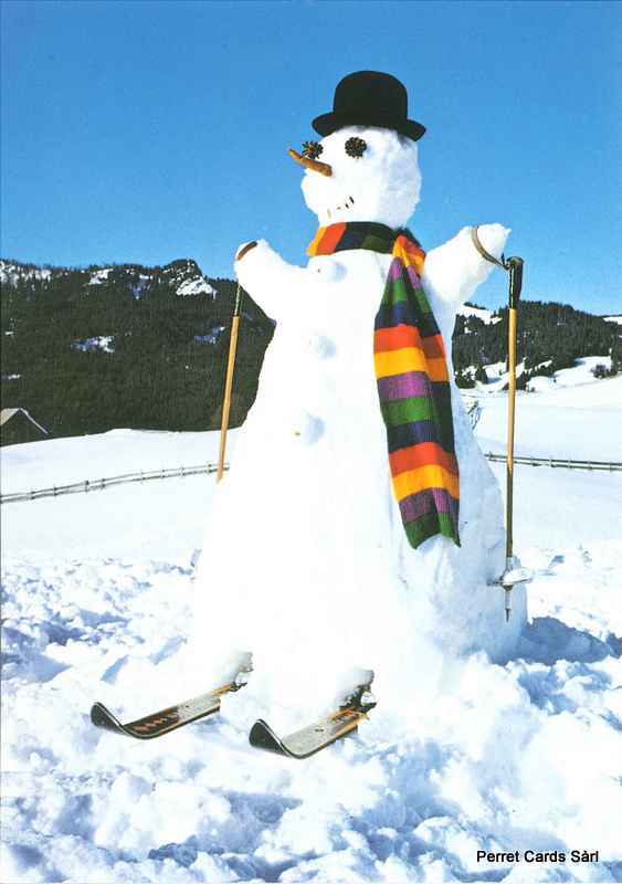 [CP 206699] Postcards 21642 w Bonhomme de neige 