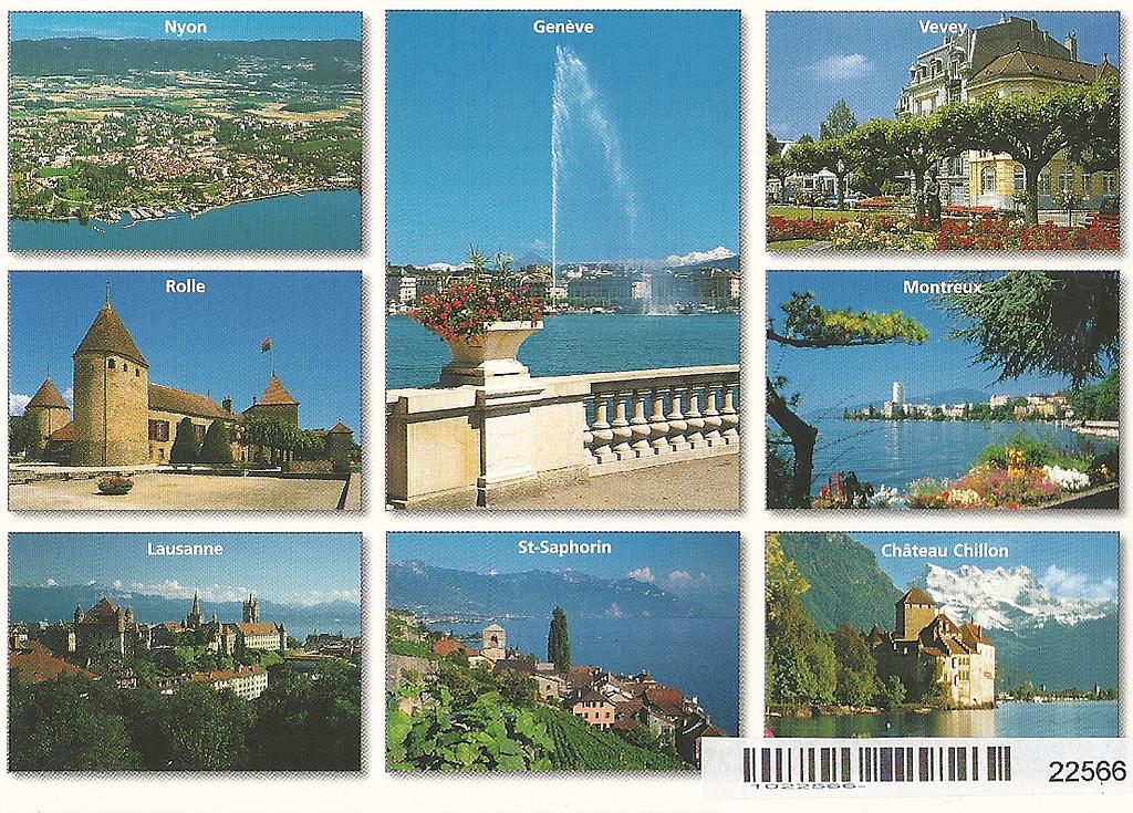 [CP 203551] Postcards 22566 Nyon, Rolle, Lausanne, Vevey, Montreux, Genève, St-Saphorin, Chillon
