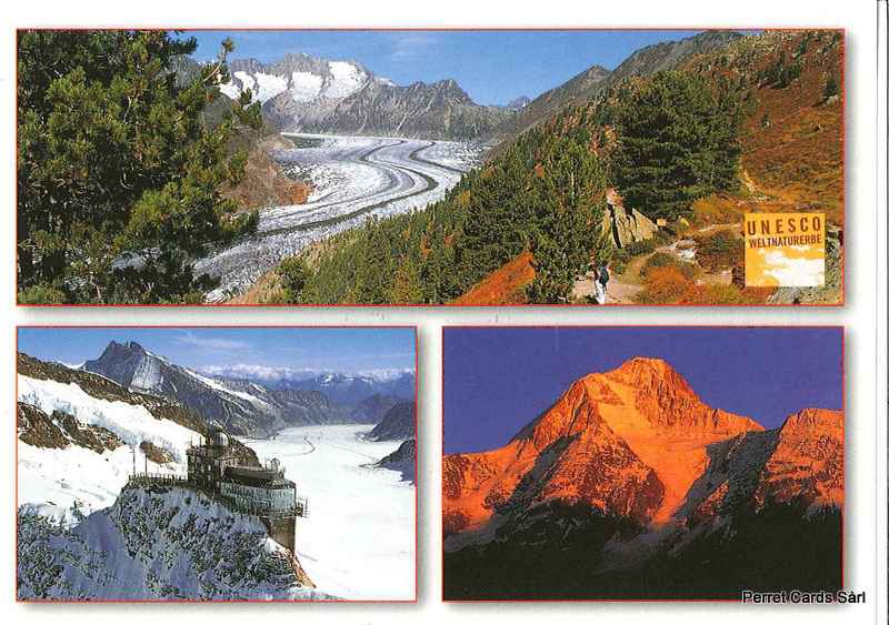 [CP 204620] Postcards 22769 Unesco, Aletsch, Jungfrau