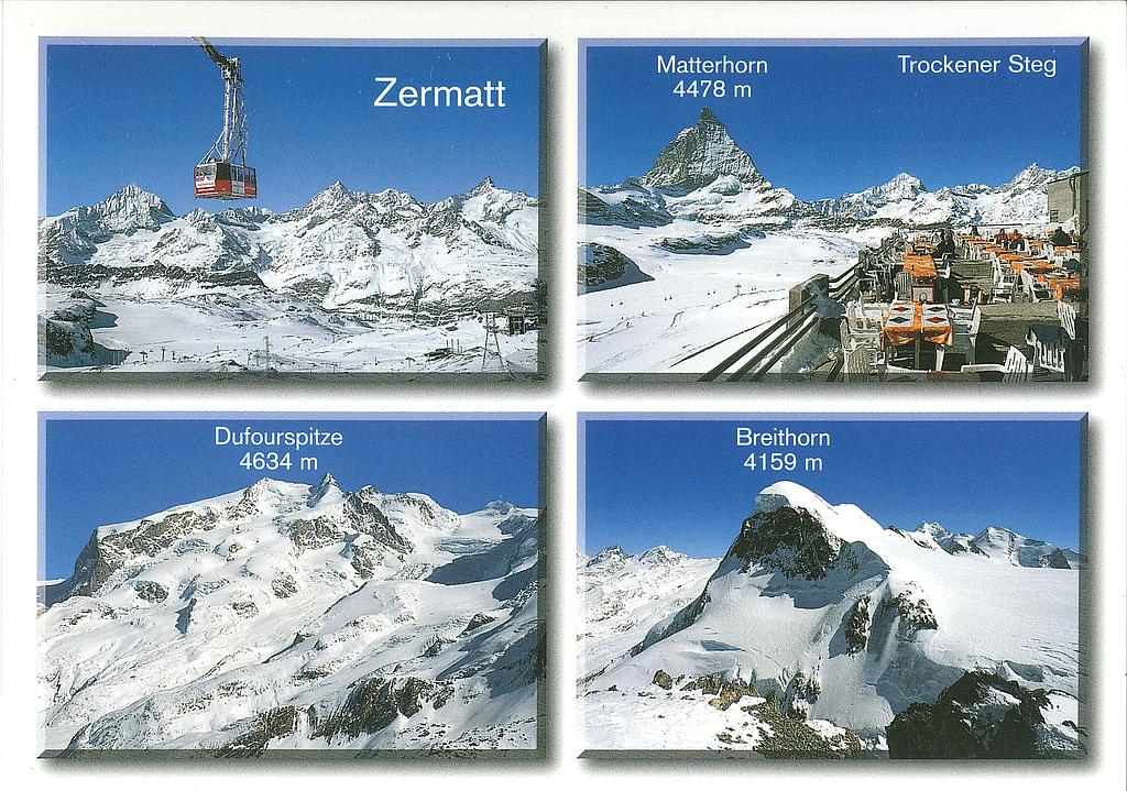 [CP 205025] Postcards 24180 w Zermatt (Matterhorn, Dufourspitze, Breithorn)