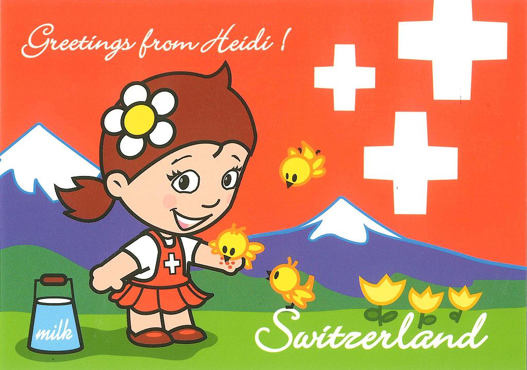 [CP 206684] Postcards 24600 Greetings from Heidi Switzerland