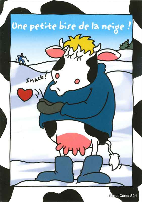 [CP 206448] Postcards 24699 w Vaches (Une petite bise de la neige)