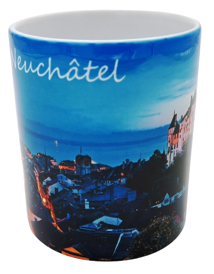 Tasse Neuchâtel mit Text