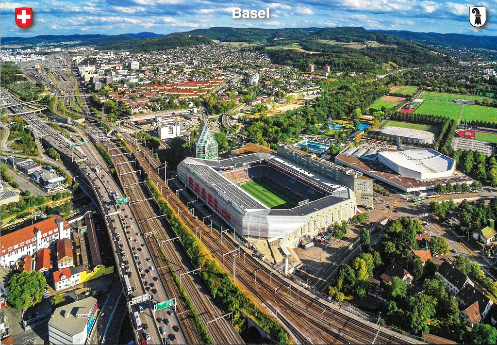 Postcards 29342 Basel, St. Jakob, Muttenz Luftaufnahme
