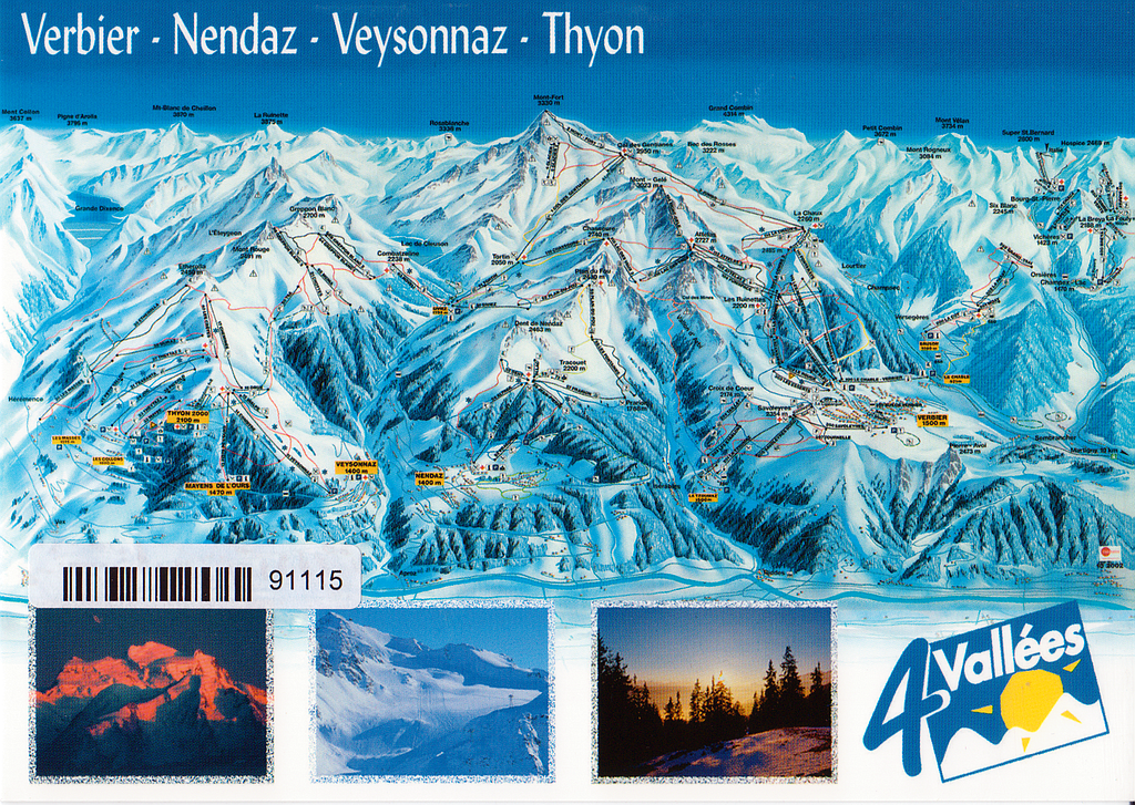 [CP 204189] Postcards 91115 w Verbier, Nendaz, Veysonnaz, Thyon 