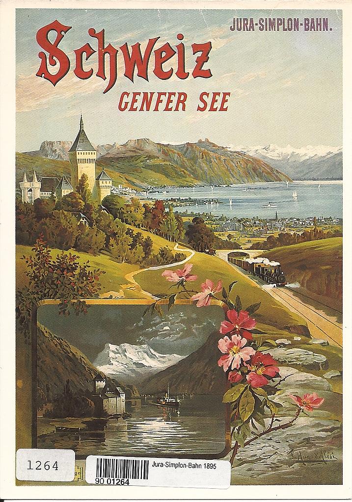 [CP 205237]  01264 Affiche Jura-Simplon-Bahn 1895