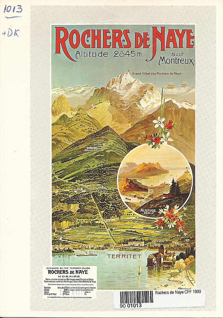 [CP 203662] Postcards A6 Litho 01013 Affiche Rochers de Naye 1900