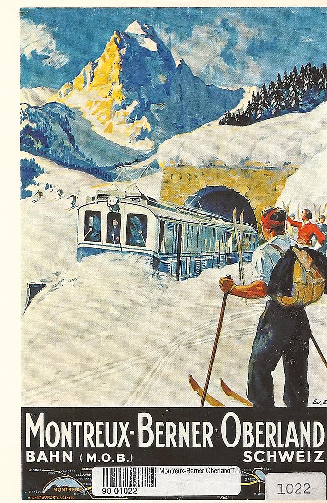 [CP 203640] Postcards A6 Litho 01022 Affiche Montreux - Berner Oberland