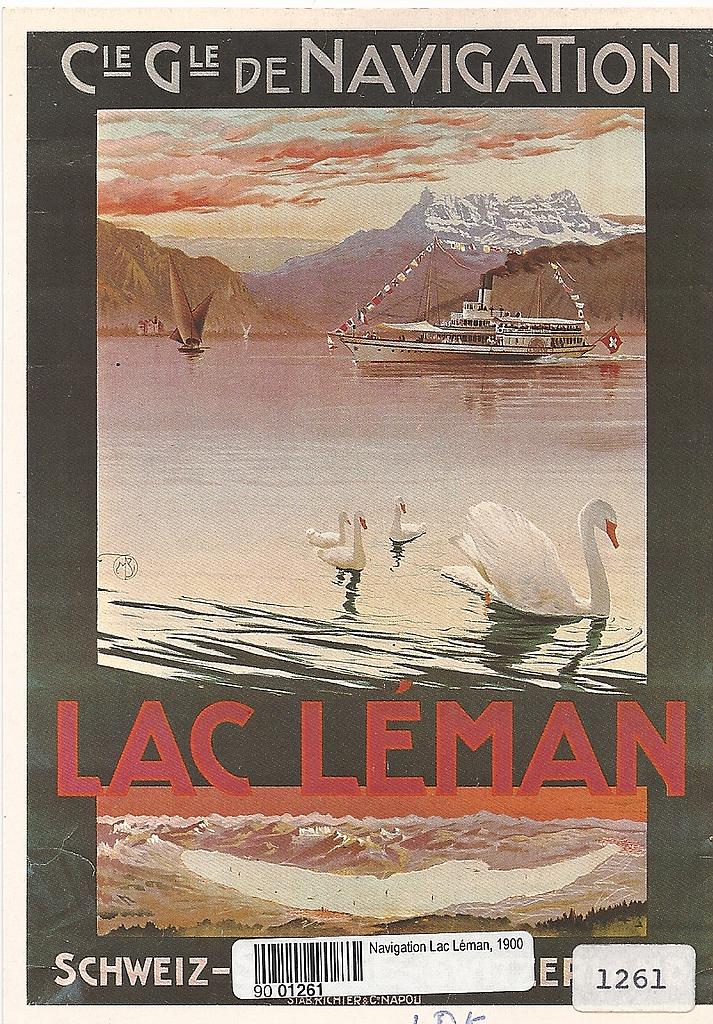 [CP 203670] Postcards A6 Litho 01261 Affiche Navigation Lac Léman 1900
