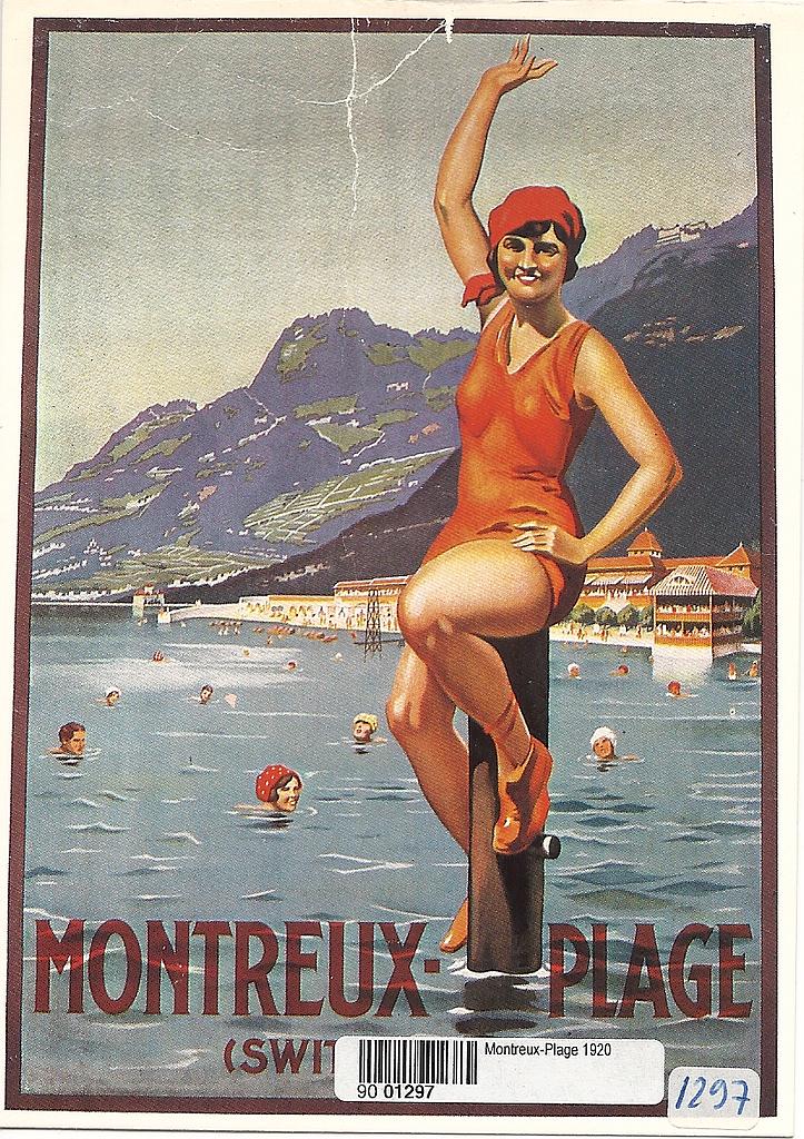 [CP 203657] Postcards A6 Litho 01297 Affiche Montreux-Plage 1920