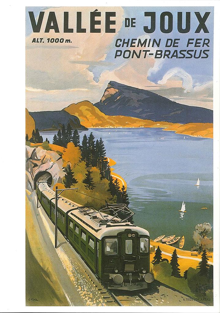 [CP 203680] Postcards A6 Litho 01386 Affiche Chemin de Fer Vallée de Joux