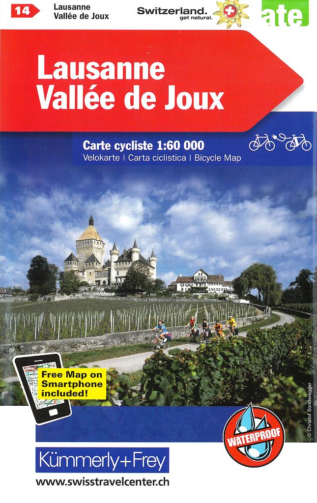 [BZ 21961502] Velokarte 1:60'000 Lausanne et Vallée de Joux VK14
