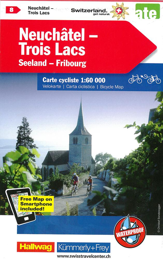 Carte cycliste Neuchâtel-Trois Lacs-Seeland-Fribourg VK08
