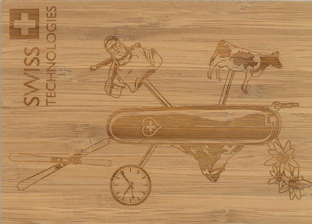 [BZ19953259] Postcards Bambus schweizer Messer