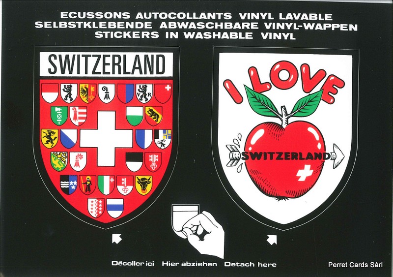 [CP 206820] Postcards SK 203 Stickers 'I love Switzerland'