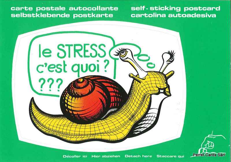 [CP 206827] Postcards SK 215 Stickers 'Le stress, c'est quoi ?' (escargot)