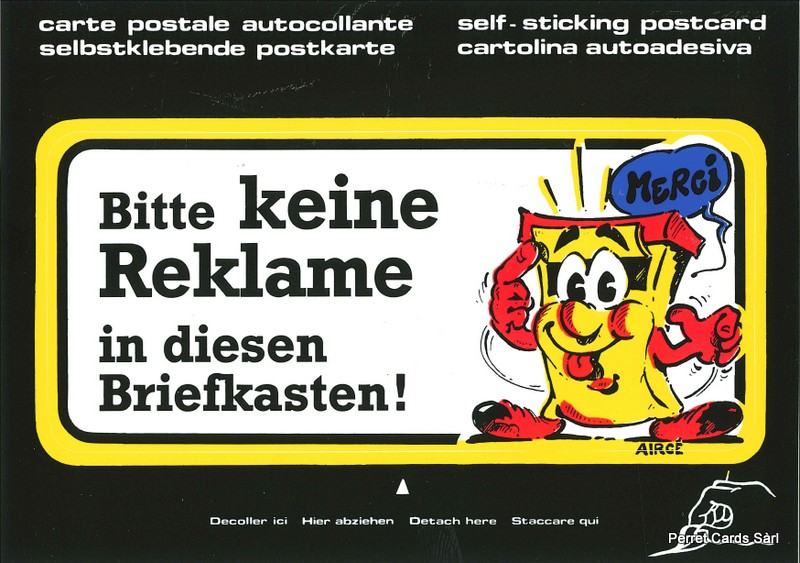 [CP 206818] Postcards SK 272 Stickers Bitte keine Reklame!