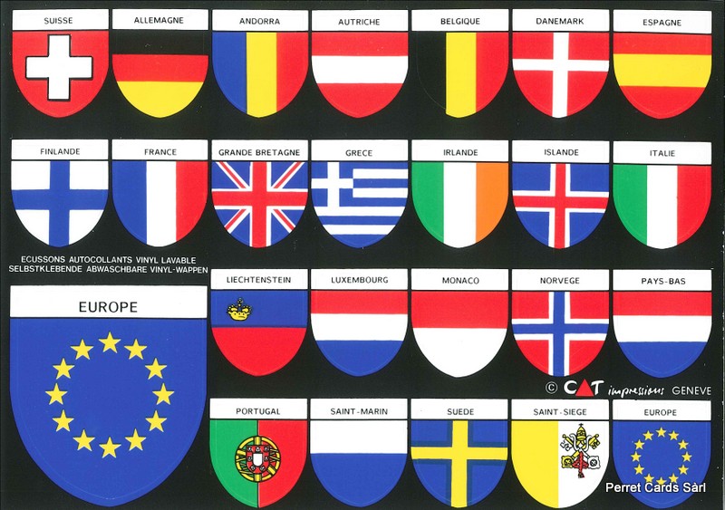 [CP 206823] Postcards SK 289 Stickers Pays d'Europe