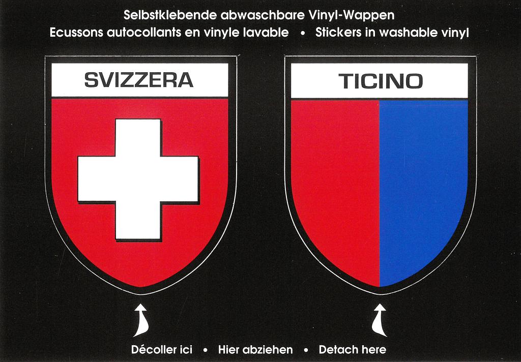 [CP 205883] Postcards SK 325 Stickers SVIZZERA + TICINO (Tessin)