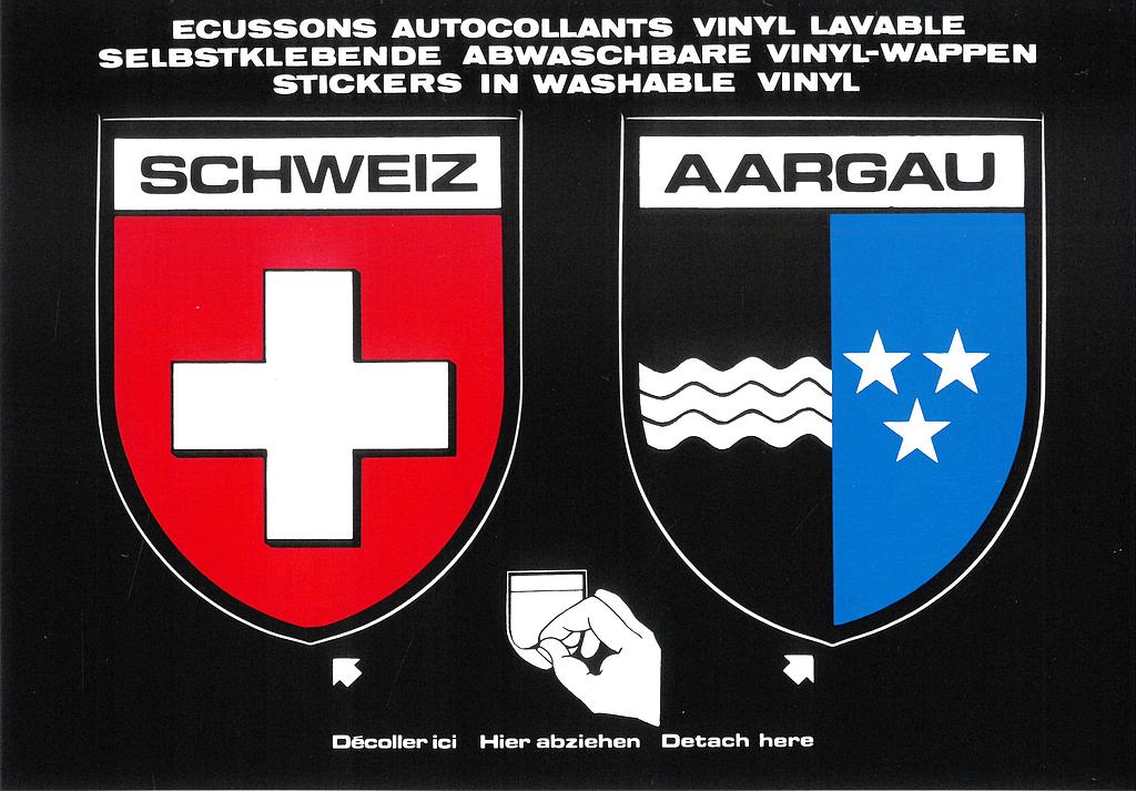 [CP 206253] Postcards SK 363 Stickers SCHWEIZ + AARGAU