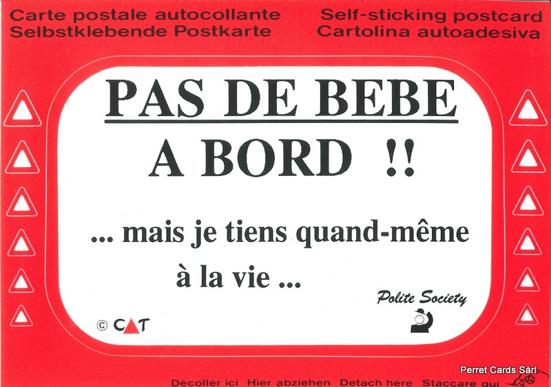 [CP 206553] Postcards SK 380 Stickers 'Pas de bébé à bord !!'