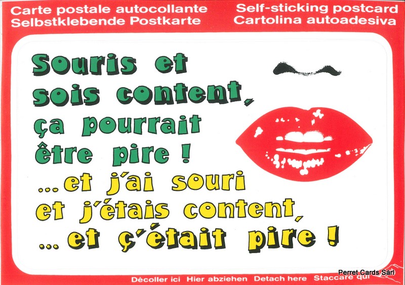 [CP 206551] Postcards SK 436 Stickers 'Souris et sois content...'*