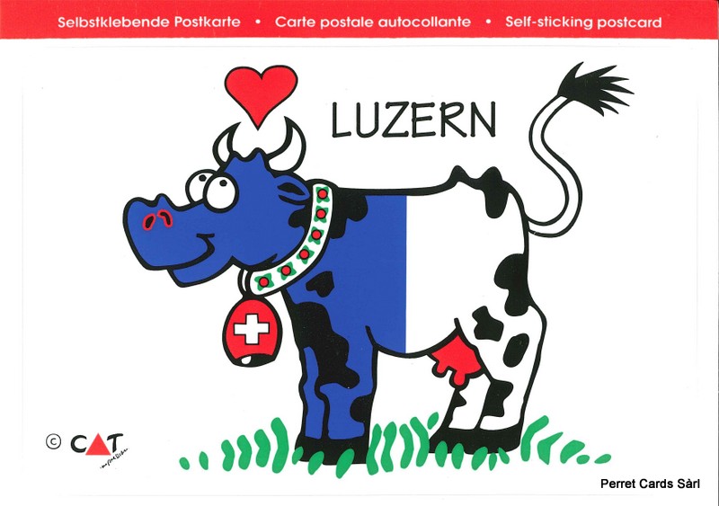 [CP 208214] Postcards SK 443 Stickers LUZERN (Kuh)